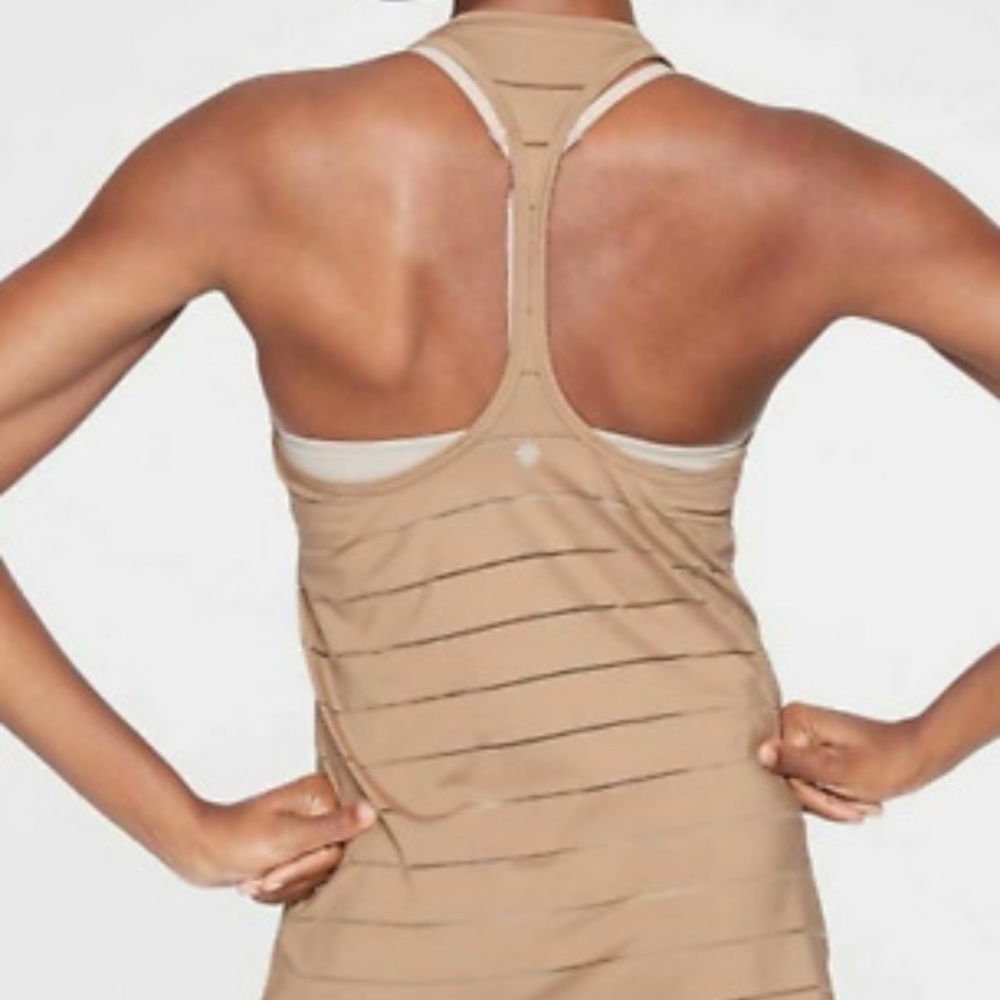 Athleta High neck mesh Chi Tank